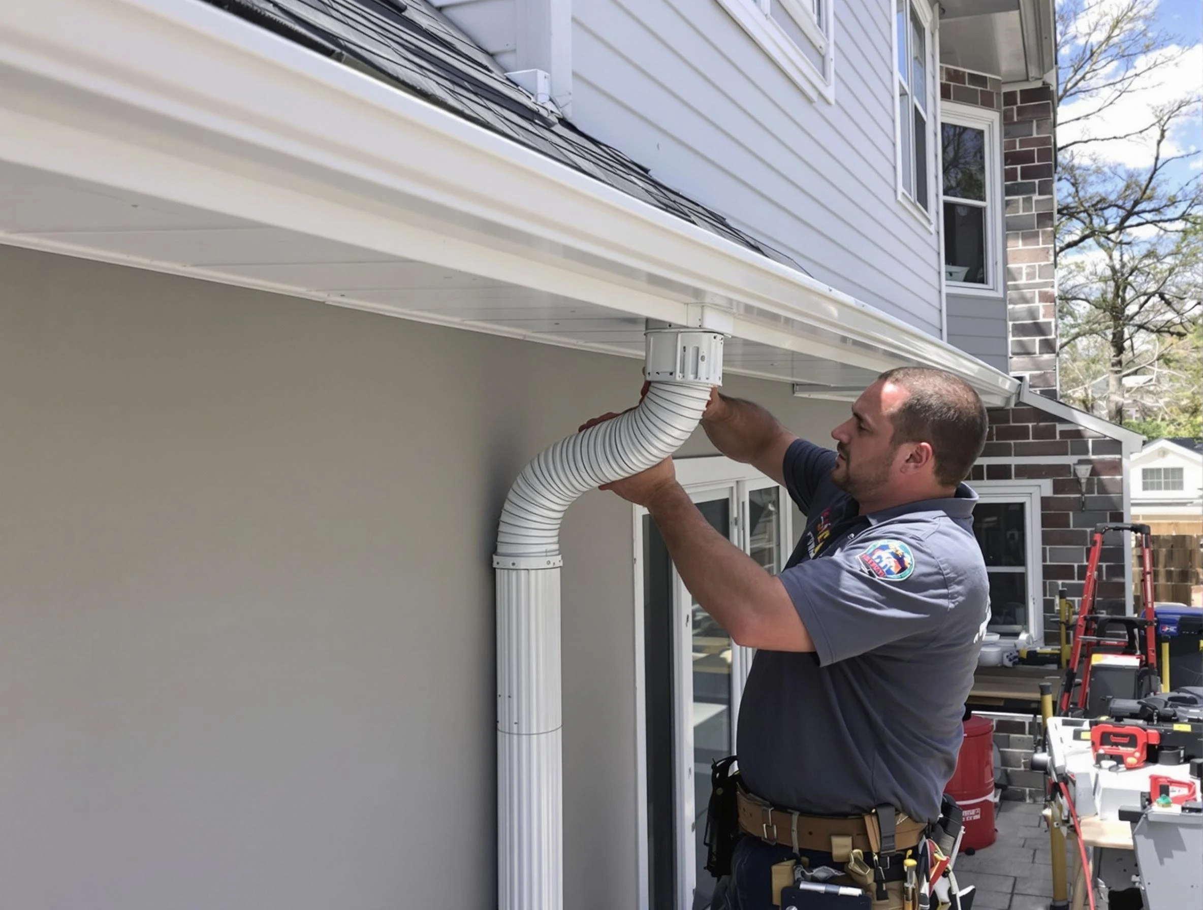 Downspouts installed by Wickliffe Roofing Company to guide water away in Wickliffe, OH