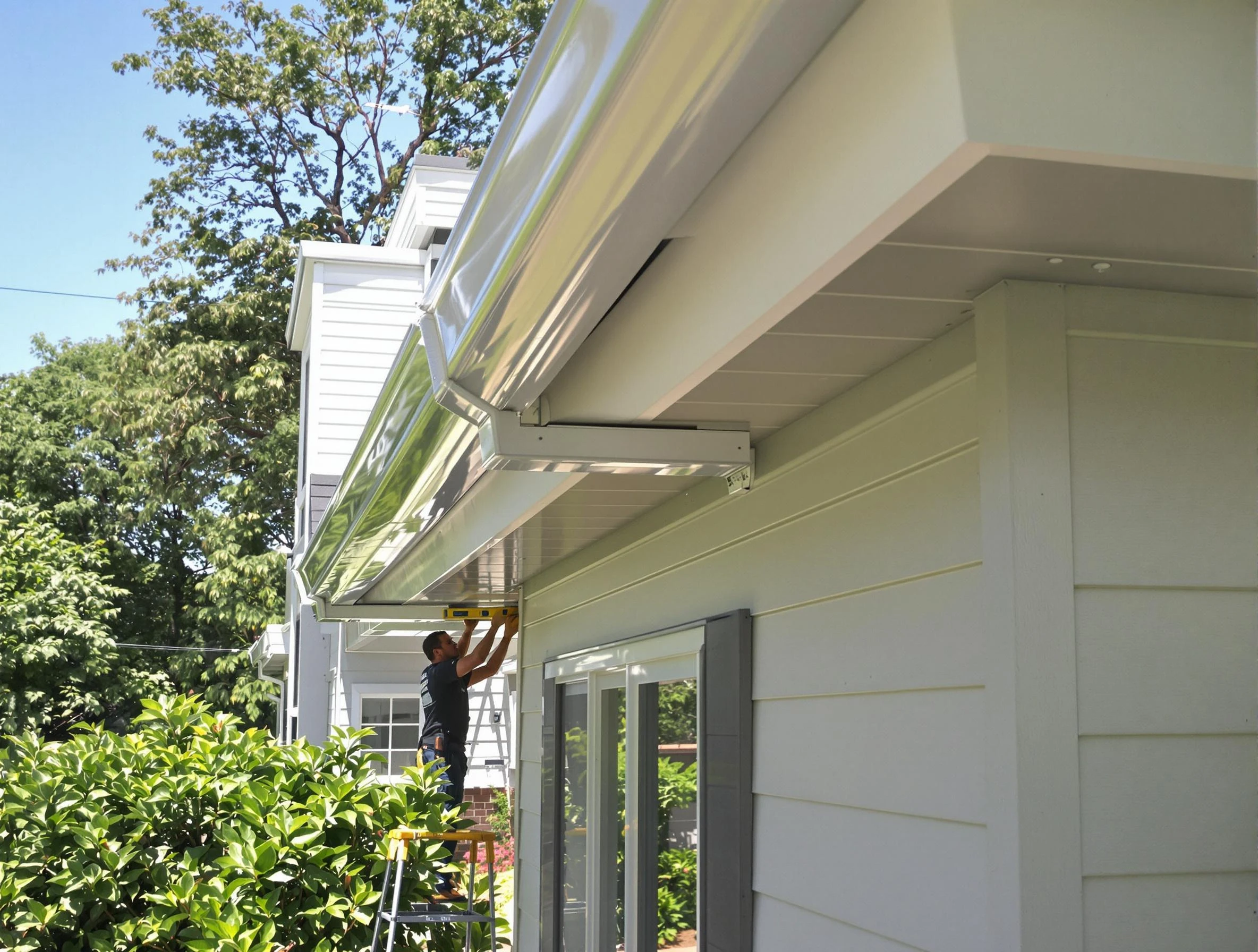 Properly aligned gutter system installed by Wickliffe Roofing Company in Wickliffe, OH